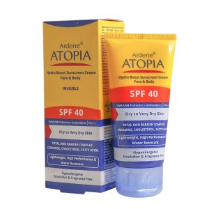 کرم ضد آفتاب بی رنگ SPF40 آتوپیا آردن مناسب پوست خشک 50 گرم