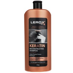 شامپو کراتینه مو لروکس مناسب موهای شکننده و آسیب دیده 550 گرم