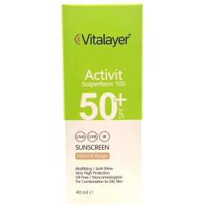فلوئید ضد آفتاب رنگی SPF50 اکتی ویت ویتالیر بژ طبیعی