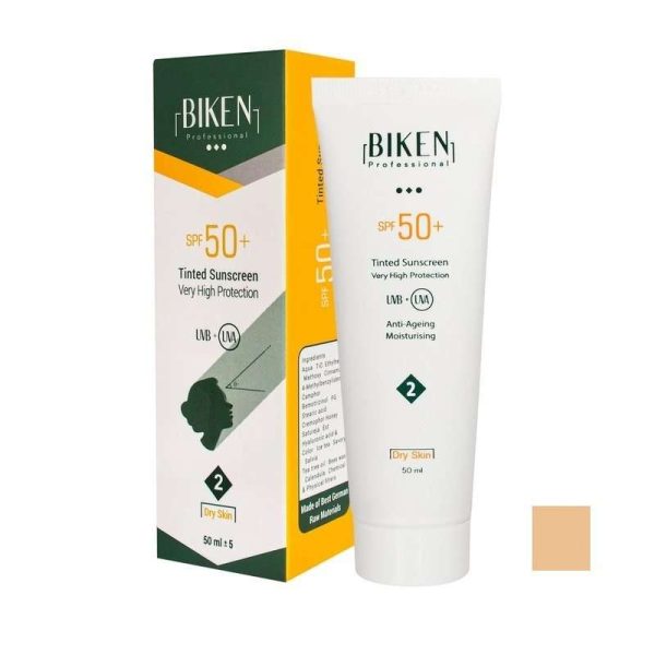 کرم ضدآفتاب رنگی پوست خشک بیکن SPF50 شماره 2 حجم 50 میل