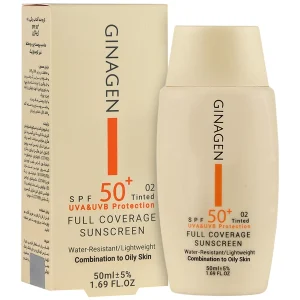 ضدآفتاب رنگی SPF50 مخصوص پوست چرب شماره 02 ژیناژن